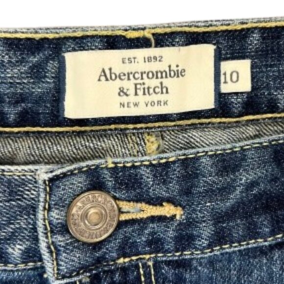 Abercrombie & Fitch Distressed Denim Mini Skirt – Size 10 - Picture 4 of 7